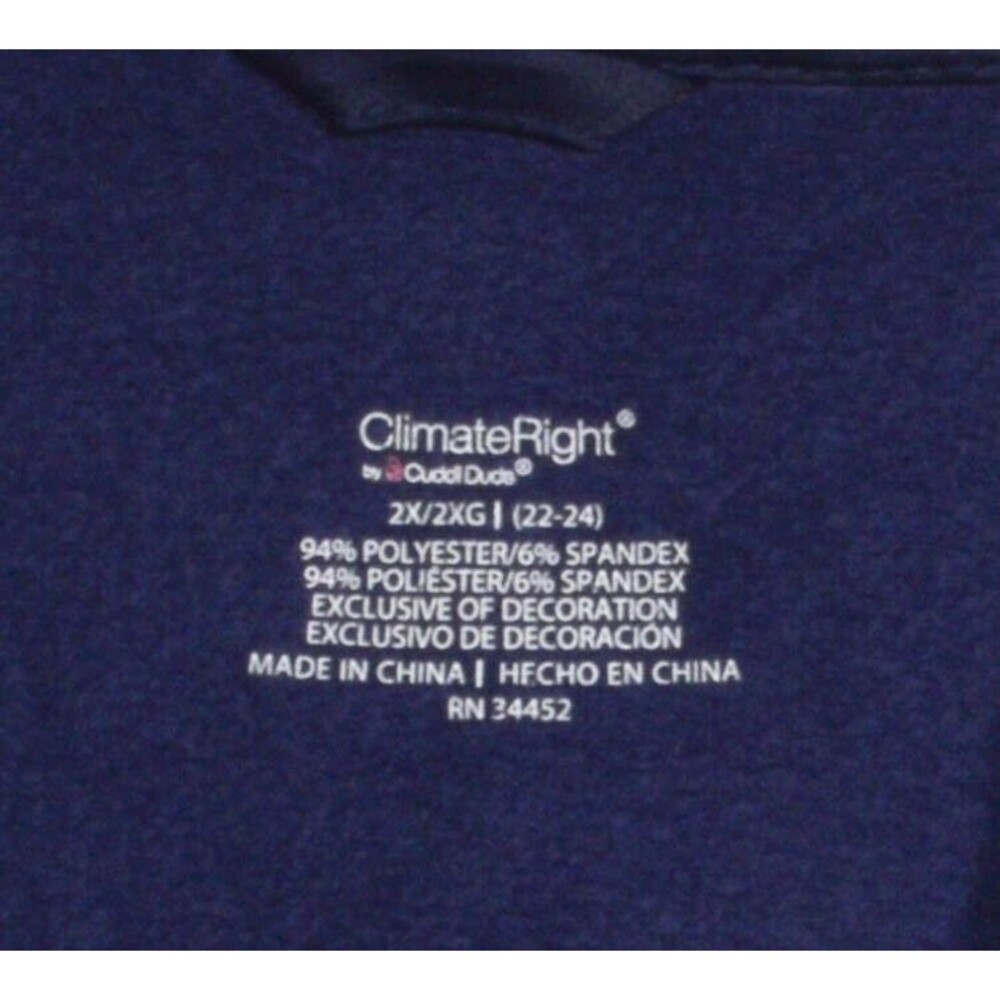 Cuddl Duds Climate Light Navy Velour Fleece 2 Piece Cardigan Lounge Set Sz 2X - Picture 6 of 6